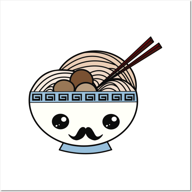 Cute Kawaii Pho Babi - Moustache Babi *Pho* Wall Art by pbDazzler23